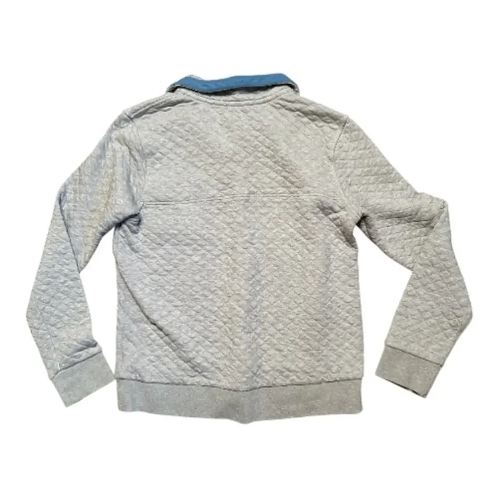 Patagonia Grey Blue Quilted Pullover Sweater Top Size S